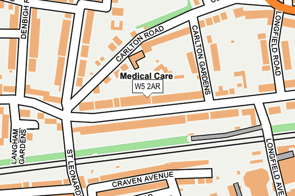 W5 2AR map - OS OpenMap – Local (Ordnance Survey)