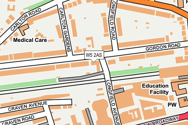 W5 2AS map - OS OpenMap – Local (Ordnance Survey)
