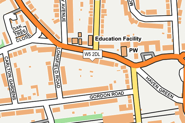 W5 2DL map - OS OpenMap – Local (Ordnance Survey)