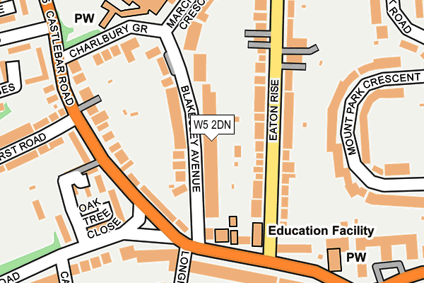 W5 2DN map - OS OpenMap – Local (Ordnance Survey)
