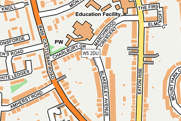 W5 2DU map - OS OpenMap – Local (Ordnance Survey)