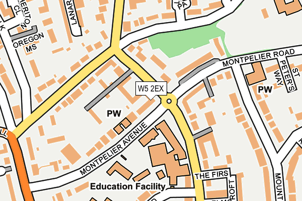 W5 2EX map - OS OpenMap – Local (Ordnance Survey)