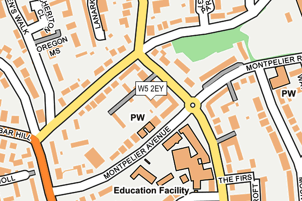 W5 2EY map - OS OpenMap – Local (Ordnance Survey)