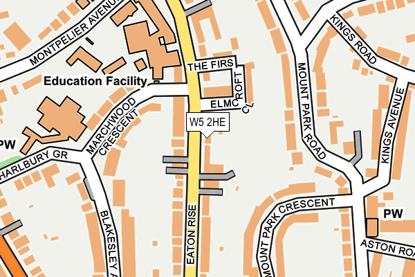 W5 2HE map - OS OpenMap – Local (Ordnance Survey)