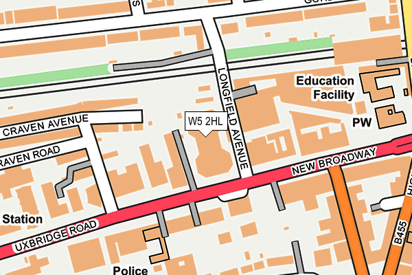 W5 2HL map - OS OpenMap – Local (Ordnance Survey)
