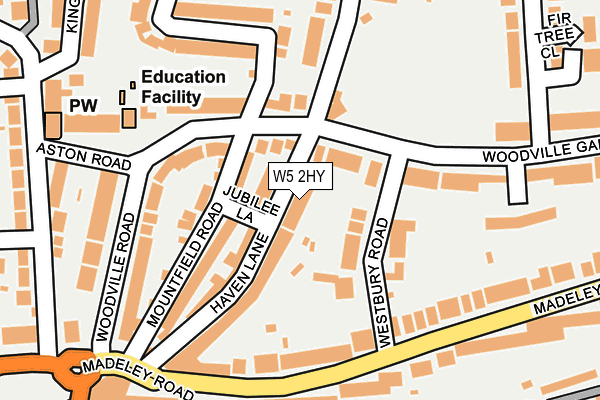 W5 2HY map - OS OpenMap – Local (Ordnance Survey)