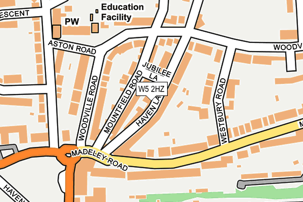 W5 2HZ map - OS OpenMap – Local (Ordnance Survey)