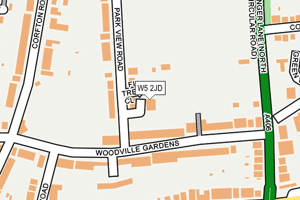 W5 2JD map - OS OpenMap – Local (Ordnance Survey)
