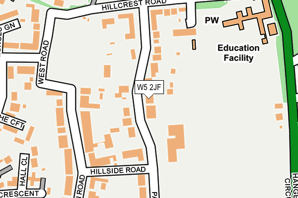 W5 2JF map - OS OpenMap – Local (Ordnance Survey)