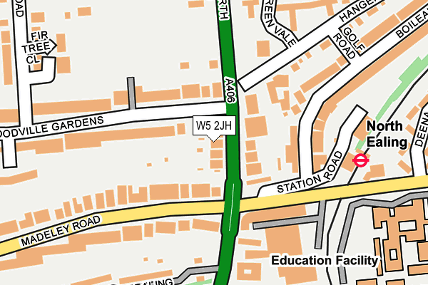 W5 2JH map - OS OpenMap – Local (Ordnance Survey)