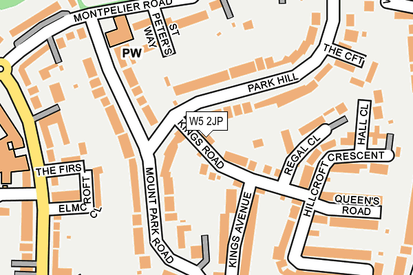 W5 2JP map - OS OpenMap – Local (Ordnance Survey)