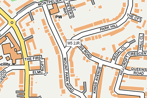 W5 2JR map - OS OpenMap – Local (Ordnance Survey)