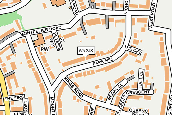 W5 2JS map - OS OpenMap – Local (Ordnance Survey)