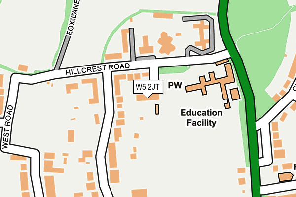 W5 2JT map - OS OpenMap – Local (Ordnance Survey)