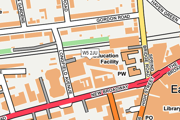 W5 2JU map - OS OpenMap – Local (Ordnance Survey)