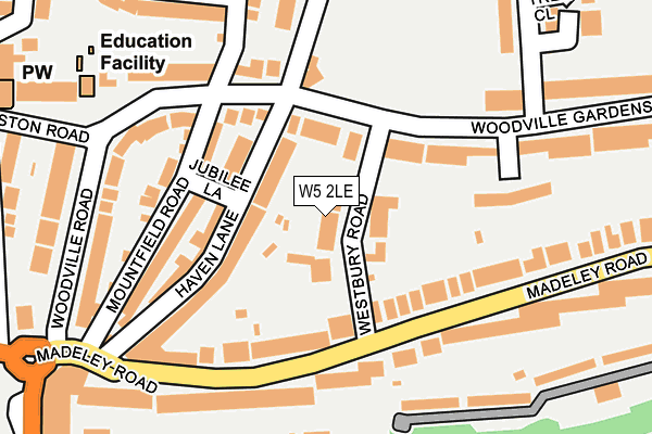 W5 2LE map - OS OpenMap – Local (Ordnance Survey)