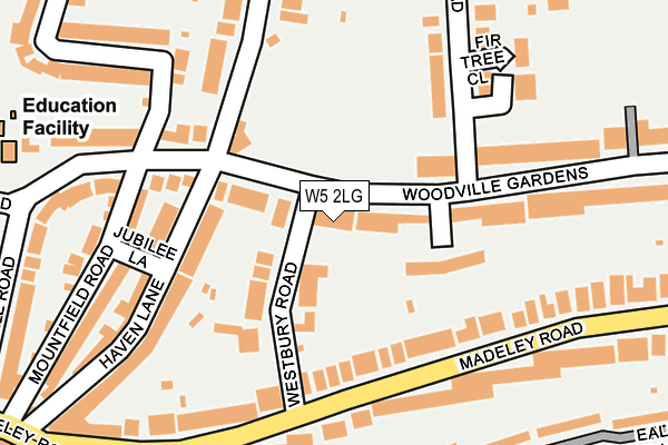 W5 2LG map - OS OpenMap – Local (Ordnance Survey)
