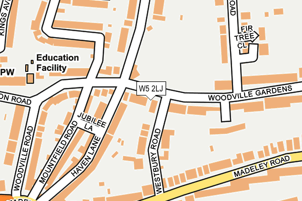 W5 2LJ map - OS OpenMap – Local (Ordnance Survey)