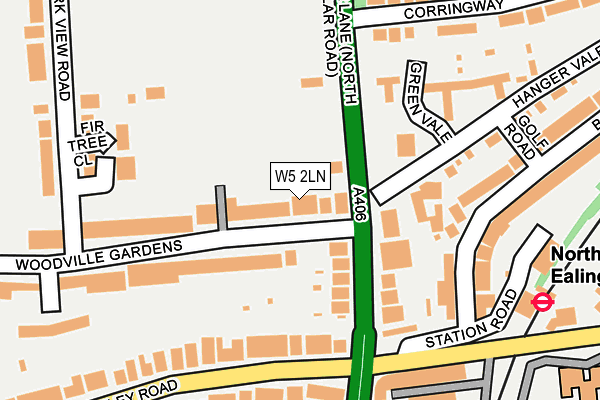 W5 2LN map - OS OpenMap – Local (Ordnance Survey)