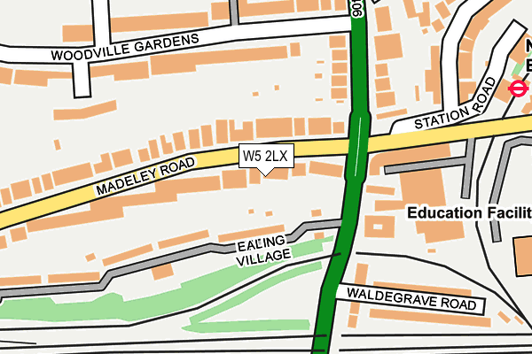 W5 2LX map - OS OpenMap – Local (Ordnance Survey)