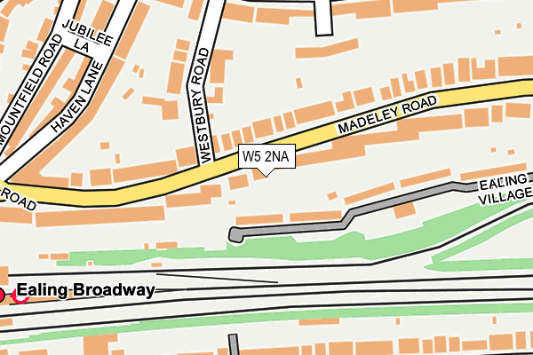 W5 2NA map - OS OpenMap – Local (Ordnance Survey)