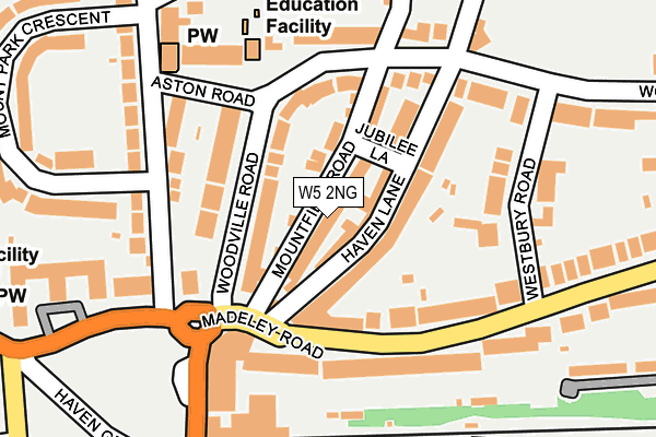 W5 2NG map - OS OpenMap – Local (Ordnance Survey)