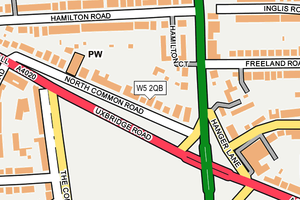 W5 2QB map - OS OpenMap – Local (Ordnance Survey)