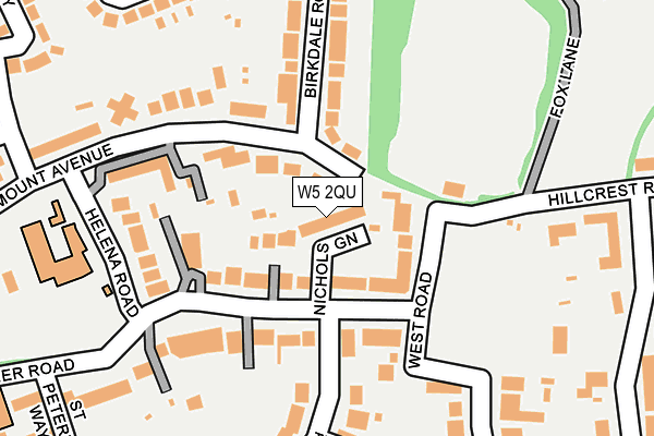 W5 2QU map - OS OpenMap – Local (Ordnance Survey)