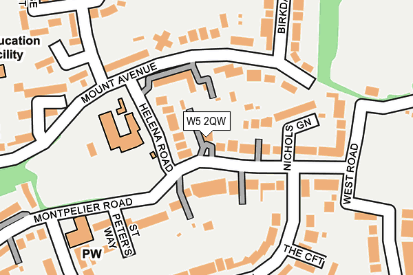 W5 2QW map - OS OpenMap – Local (Ordnance Survey)