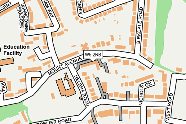W5 2RB map - OS OpenMap – Local (Ordnance Survey)