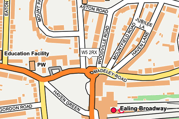 W5 2RX map - OS OpenMap – Local (Ordnance Survey)