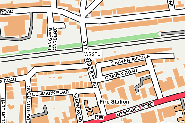W5 2TU map - OS OpenMap – Local (Ordnance Survey)