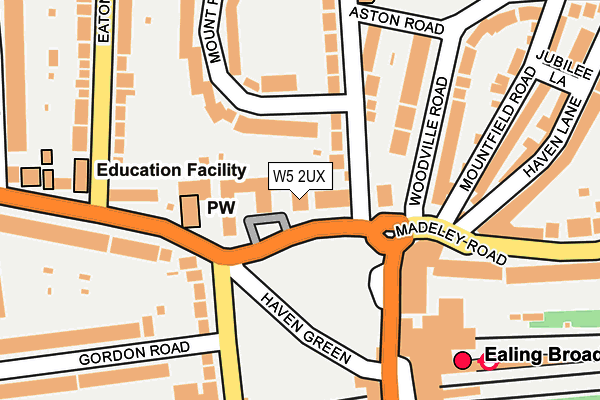 W5 2UX map - OS OpenMap – Local (Ordnance Survey)