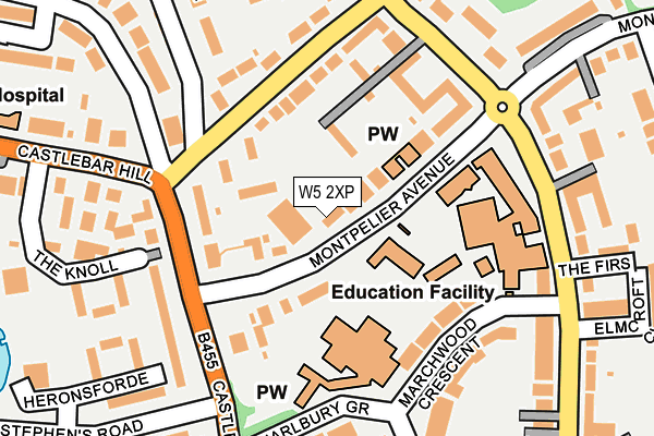W5 2XP map - OS OpenMap – Local (Ordnance Survey)