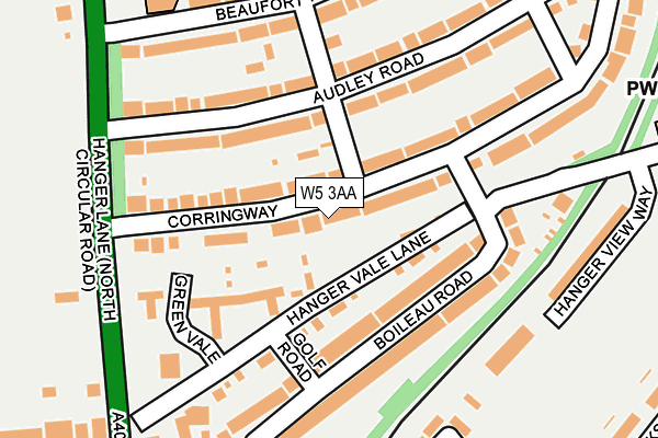 W5 3AA map - OS OpenMap – Local (Ordnance Survey)
