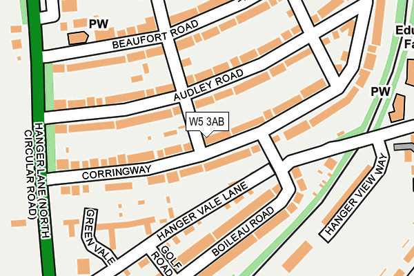 W5 3AB map - OS OpenMap – Local (Ordnance Survey)