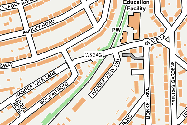 W5 3AG map - OS OpenMap – Local (Ordnance Survey)