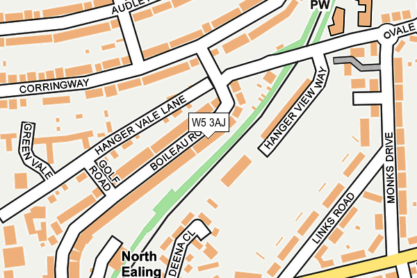 W5 3AJ map - OS OpenMap – Local (Ordnance Survey)