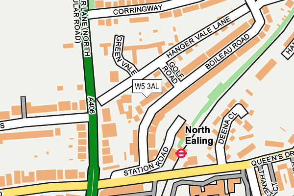 W5 3AL map - OS OpenMap – Local (Ordnance Survey)