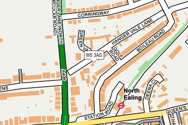 W5 3AS map - OS OpenMap – Local (Ordnance Survey)