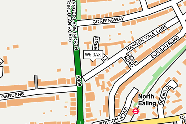 W5 3AX map - OS OpenMap – Local (Ordnance Survey)