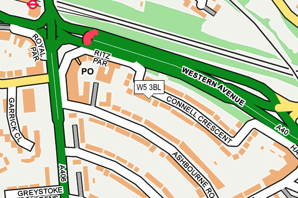 W5 3BL map - OS OpenMap – Local (Ordnance Survey)