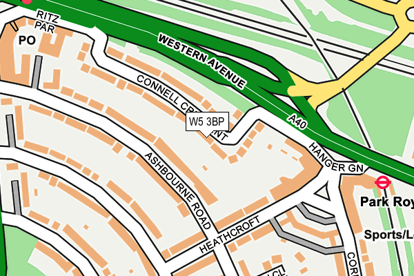 W5 3BP map - OS OpenMap – Local (Ordnance Survey)