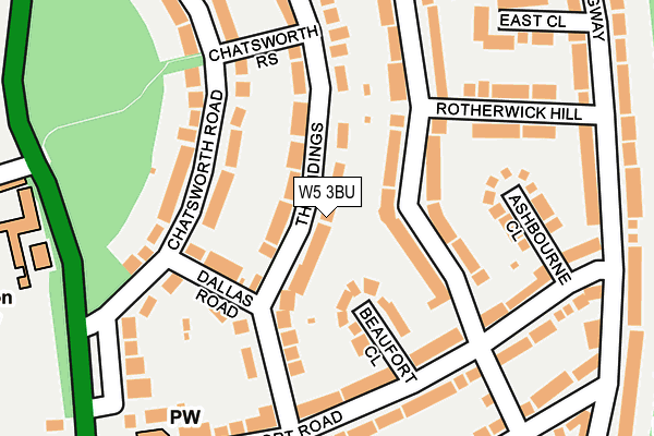 W5 3BU map - OS OpenMap – Local (Ordnance Survey)
