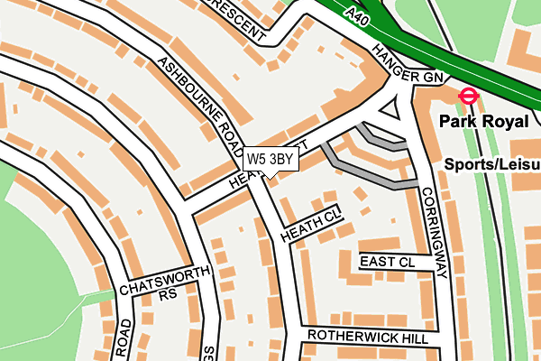 W5 3BY map - OS OpenMap – Local (Ordnance Survey)