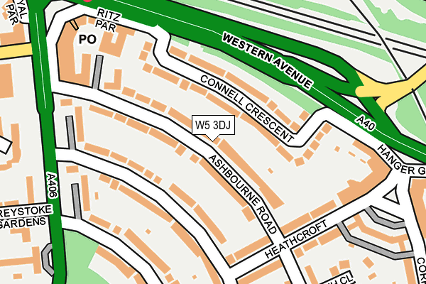 W5 3DJ map - OS OpenMap – Local (Ordnance Survey)