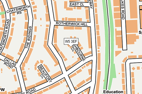 W5 3EF map - OS OpenMap – Local (Ordnance Survey)