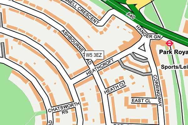 W5 3EZ map - OS OpenMap – Local (Ordnance Survey)