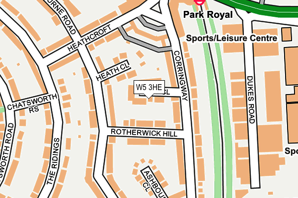 W5 3HE map - OS OpenMap – Local (Ordnance Survey)