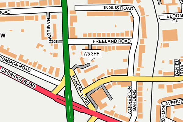 W5 3HF map - OS OpenMap – Local (Ordnance Survey)